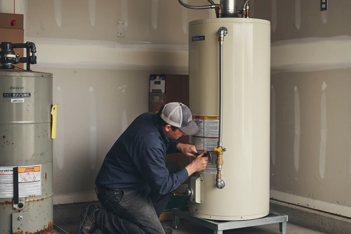 Water heater and shutoff valve replacement in Sims