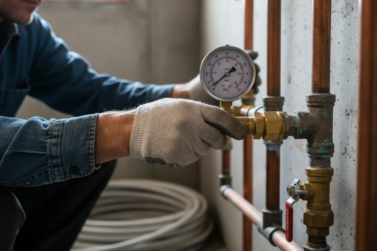 Pressure testing a repaired line during Water Line Repair in Sims